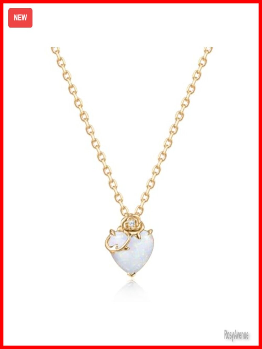 14K Solid Gold Birthstone Pendant Necklace with Sterling Silver Chain